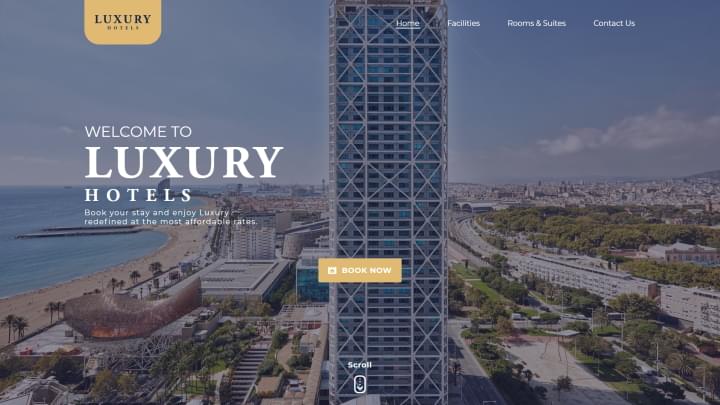 Luxury Hotels - Four page landing