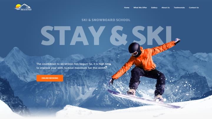Mountain - Snowboard & ski school landing
